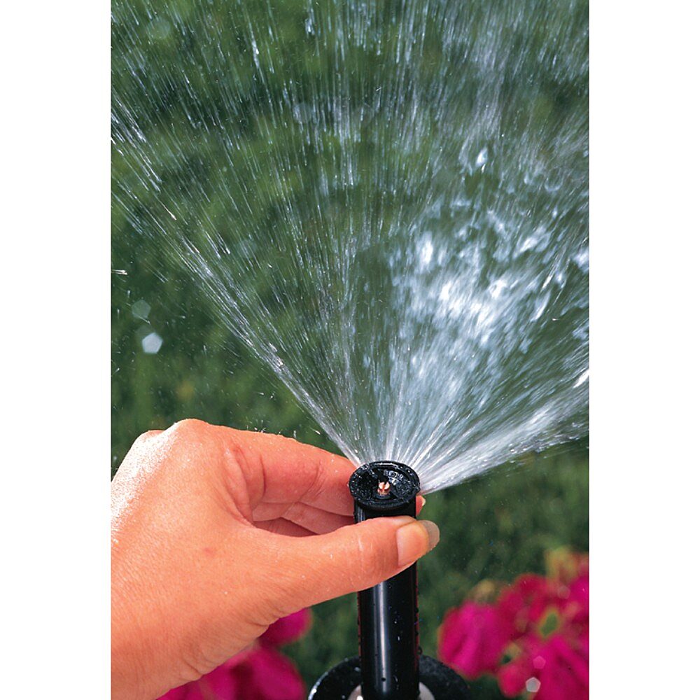 Profissional a regular um pulverizador de rega de jardim